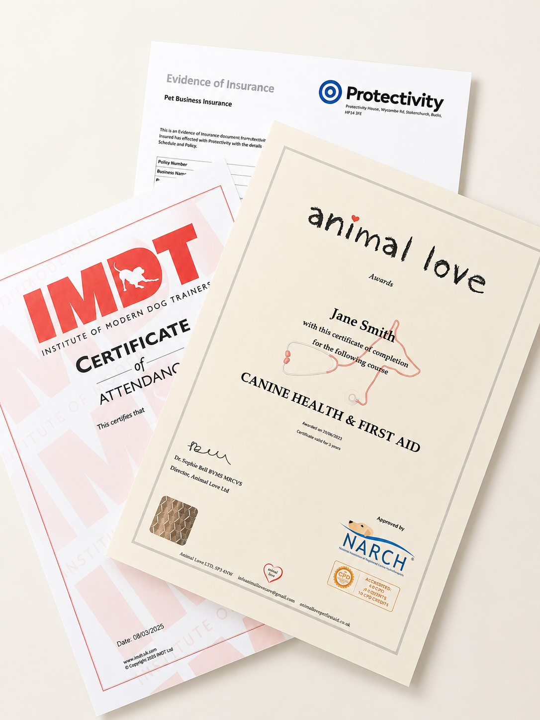 Dog business credentials